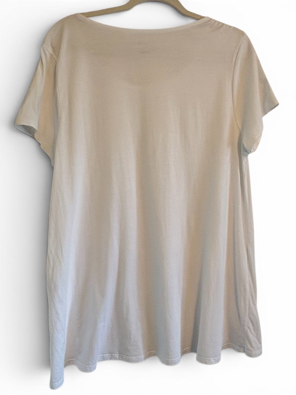 J. Jill Pure Jill White Scoop Neck Elliptical Pima Cotton Tee | Size Large - Picture 3 of 7